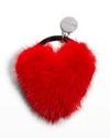 Gorski Heart Mink Fur Elastic Hair Tie In Red