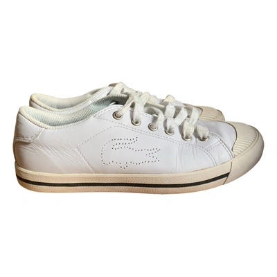 Pre-owned Lacoste Leather Trainers In White