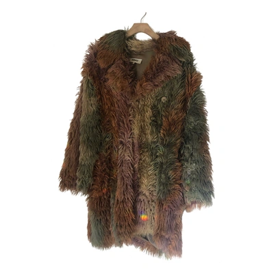 Pre-owned Mm6 Maison Margiela Faux Fur Coat In Multicolour