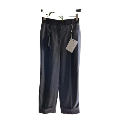 Pre-owned Dolce & Gabbana Wool Straight Pants In Anthracite