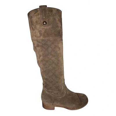 Pre-owned Louis Vuitton Riding Boots In Beige