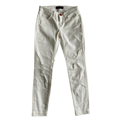Pre-owned Dolce & Gabbana Slim Jeans In White