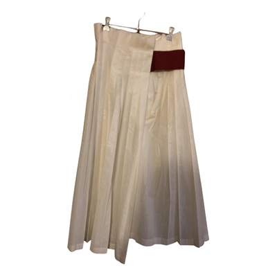 Pre-owned Toga Maxi Skirt In White