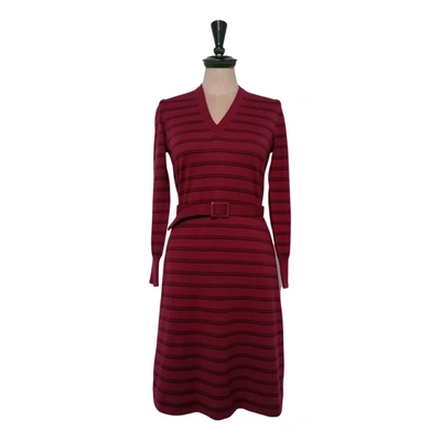 Pre-owned Luisa Spagnoli Wool Mid-length Dress In Burgundy