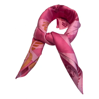 Pre-owned Frey Wille Silk Scarf In Pink