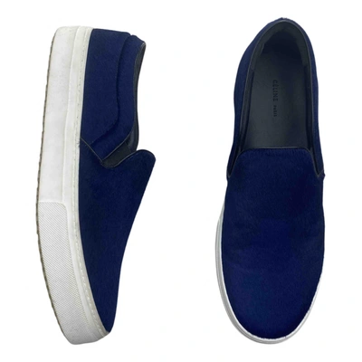 Pre-owned Celine Low Trainers In Navy