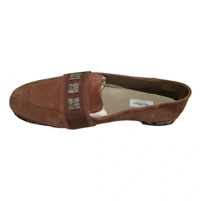 Pre-owned Max Mara Flats In Brown