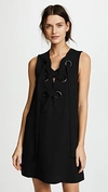 English Factory Lace Up Front Dress In Black