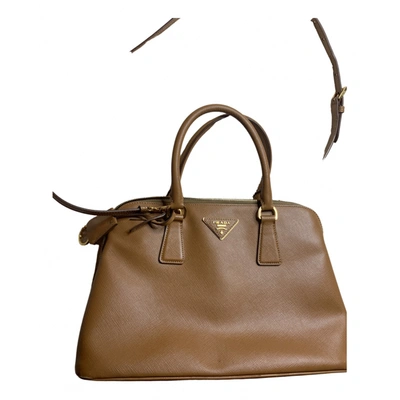 Pre-owned Prada Promenade Leather Crossbody Bag In Brown