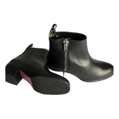 Pre-owned Bimba Y Lola Leather Ankle Boots In Black