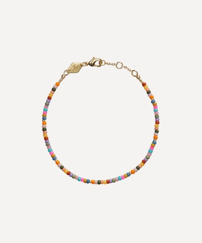 Anni Lu Womens Gold Tutti Colori 18ct Yellow Gold-plated Brass And Glass Bead Bracelet In Multi
