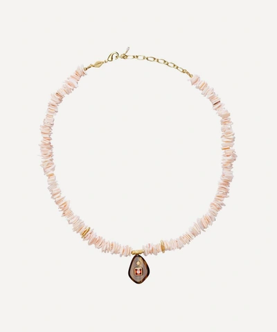 Anni Lu Gold-plated Foxy Puka Shell Pendant Necklace In Pink