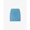 Hunza G High-rise Seersucker Stretch-woven Mini Skirt In Sky Blue