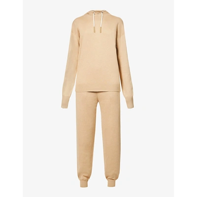 Olivia Von Halle Gia Shanghai Silk And Cashmere-blend Hoodie And Track Pants Set