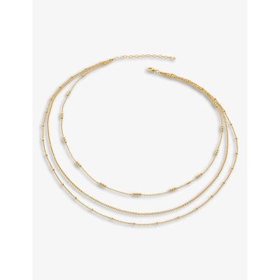 Monica Vinader Layered Recycled 18ct Yellow Gold-plated Vermeil Sterling-silver Bead Chain Necklace