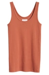 Nordstrom Everyday Rib Tank In Rust Sequoia