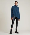 Allsaints Lock Funnel Neck Sweater In Agean Blue