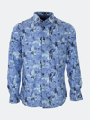 LORDS OF HARLECH LORDS OF HARLECH NORMAN WATERCOLOR SHIRT FLORAL BLUE