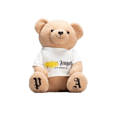 Palm Angels La Sprayed Logo Tee Teddy Bear In Brown