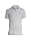 Lacoste Short-sleeve Polo Shirt In Silver