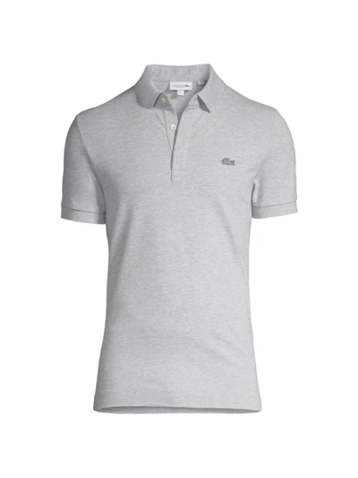 Lacoste Short-sleeve Polo Shirt In Silver
