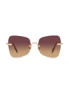 Miu Miu 59mm Irregular Rimless Sunglasses In Antique Gold