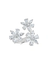ZYDO LUMINAL 18K WHITE GOLD & DIAMOND OPEN FLOWER RING,400011662795