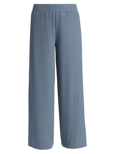 L Agence The Crawford Ribbed Wide-leg Pants In Steel Blue