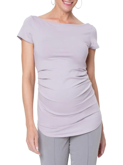 Stowaway Collection Maternity Ballet Maternity Tunic Top In Dusty Lavender