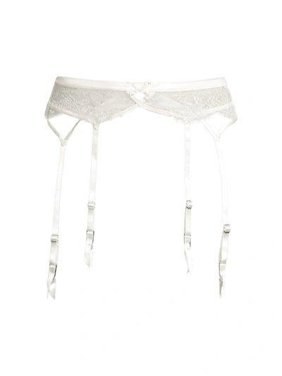 Fleur Du Mal Frankie Lace Garter In Ivory