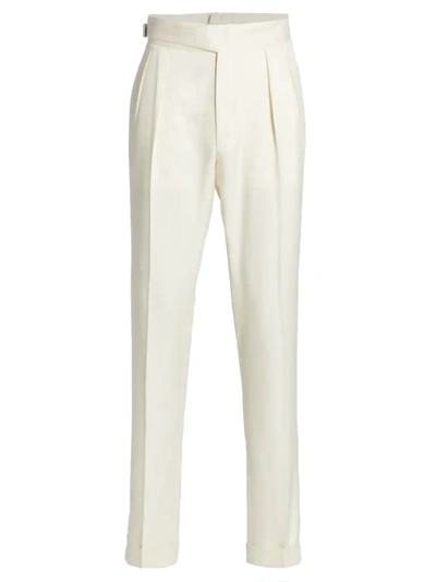 Ralph Lauren Gregory Silk Trousers In Cream
