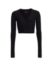 Commando Butter Wrap-effect Stretch-modal Top In Black