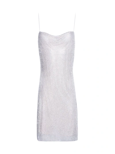 Alice And Olivia Harmony Chainmail Slip Dress In Silver