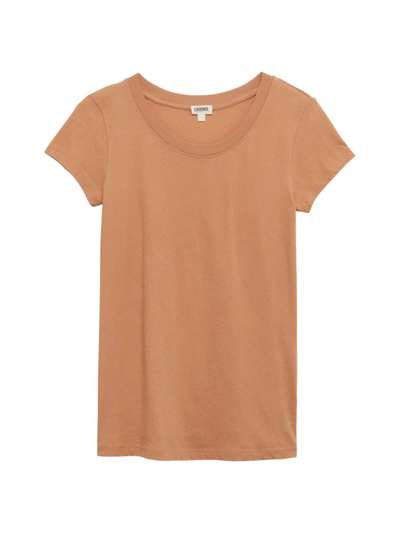 L Agence Cory High-low Tee In Dark Camel