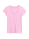 L Agence Becca V-neck Cotton Tee In Rose Bloom