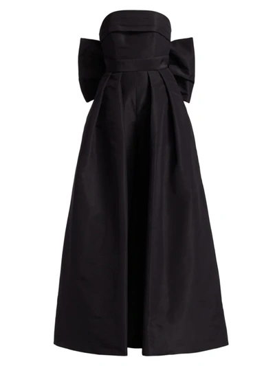 Alexia Mar A Margaret Silk Faille Convertible Jumpsuit In Black