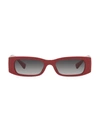 Valentino 51mm Rectangular Sunglasses In Red