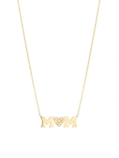 Zoã« Chicco Women's Personalized 14k Gold & Diamond Mom Necklace In Yellow Gold