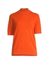 Lafayette 148 Mockneck Cashmere Sweater In Ember Orange