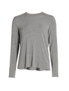 Majestic Soft Long Sleeve Tee In Grey