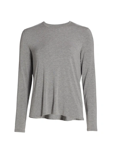 Majestic Soft Long Sleeve Tee In Grey