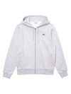 Lacoste Men's Zip-up Hoodie Sweatshirt In Silver