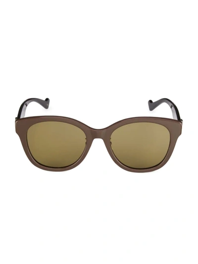 Gucci Generation 56mm Pantos Sunglasses In Shiny Solid Brown