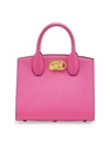 Ferragamo Studio Mini Leather Top Handle Bag In Hot Pink