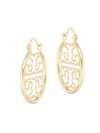 Tory Burch Miller Stud Enamel Hoop Earrings In Tory Gold New Iv