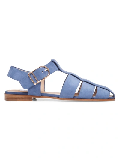 Gabriela Hearst Lynn Leather Fisherman Sandals In French Blue