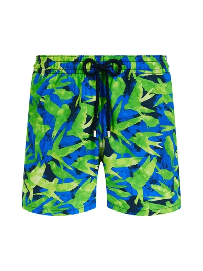 Vilebrequin Tropical Bird Swim Shorts In Green