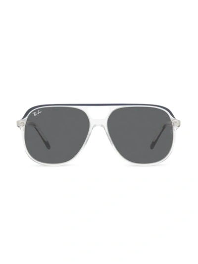 Ray Ban Bill Dark Grey Square Unisex Sunglasses Rb2198 1341b1 60 In Blue / Dark / Grey