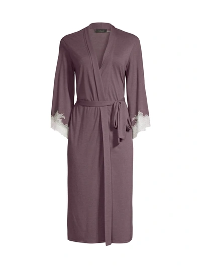 Natori Luxe Shangri-la Robe In Dark Plum