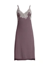 Natori Luxe Shangri-la Chemise In Heather Dark Plum